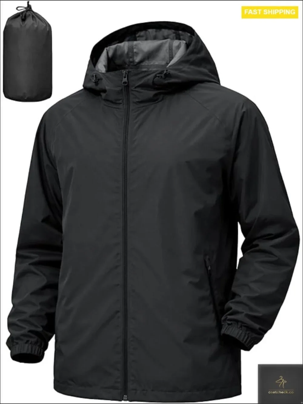 Men's Waterproof Windbreaker Rain Jacket Lightweight Packable Hiking Cycling